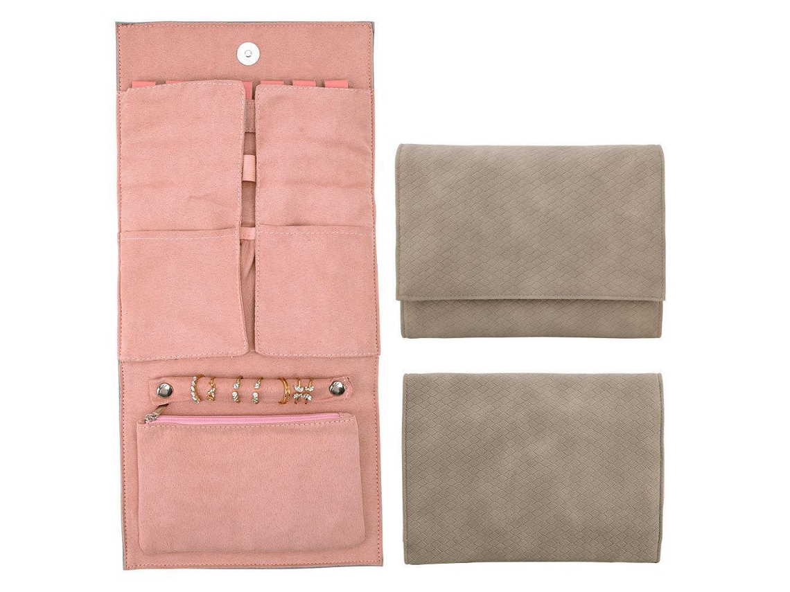 Organizador Bolsa Joyería Cuero Aretes TRUYUETY Franela Piel (25x16x5cm)