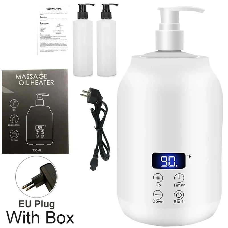 (blanco - Ue) Calentador Digital De Aceite Para Masajes Y Lociones Con 2 Modos De Calentamiento
