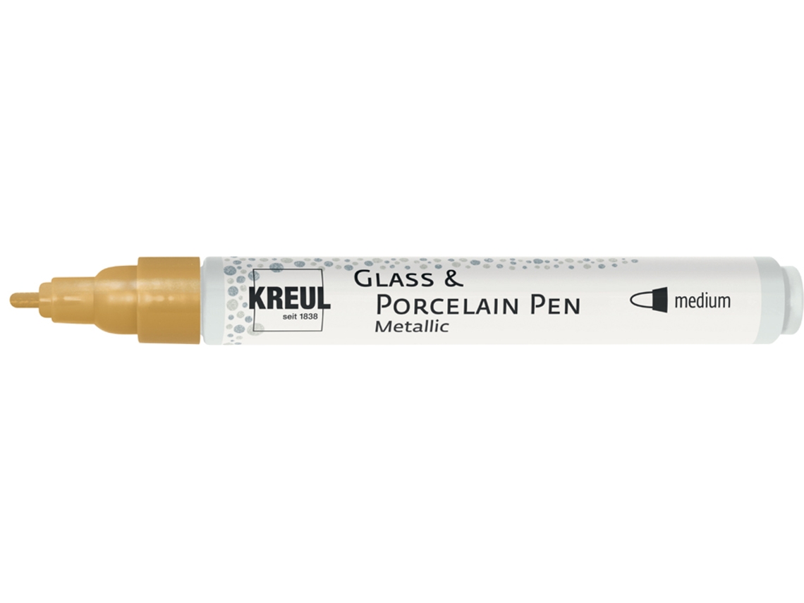 Bolígrafo KREUL para Vidrio y Porcelana Metálica Plateada