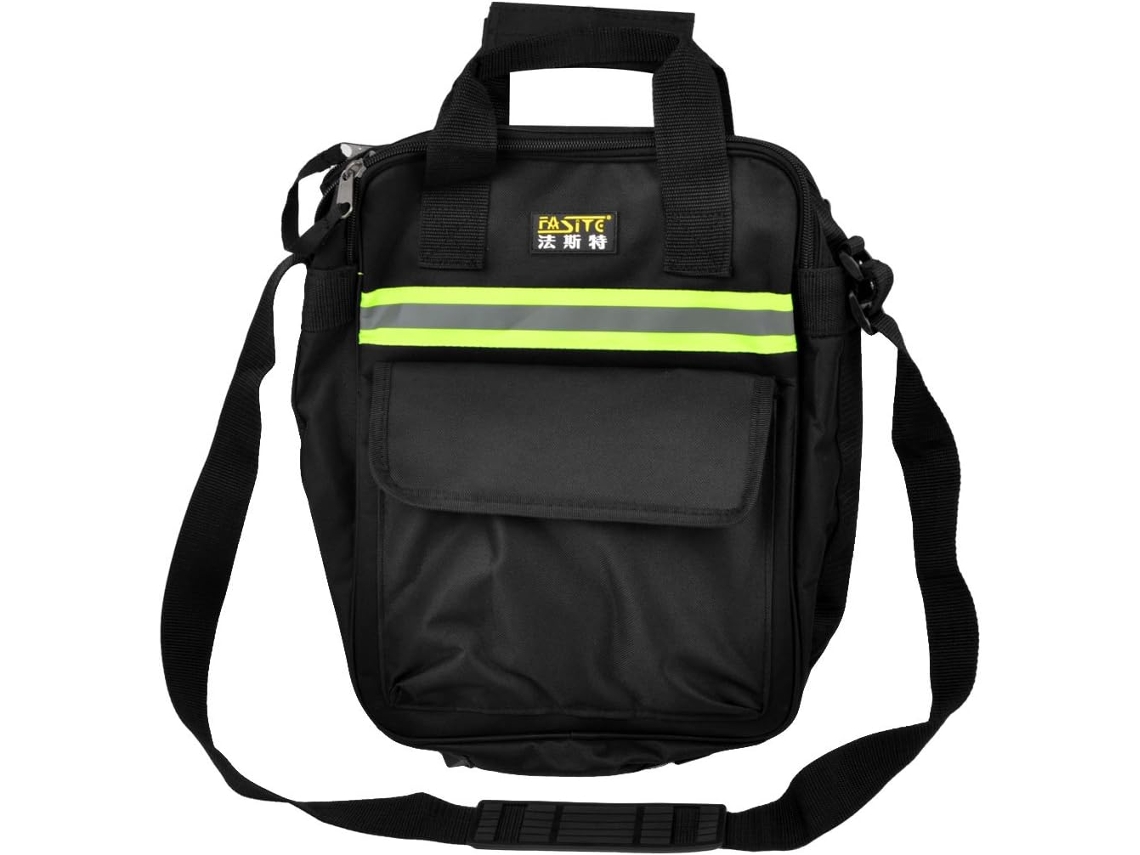 Bolsa Portaherramientas De Nailon Oxford Negro Con 4 Compartimentos Principales Para Alicates Y