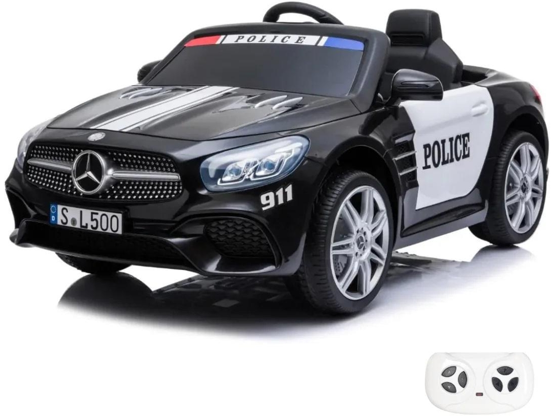 Mercedes Sl500 Amg De Policía Eléctrico Para Niños 12v - Negro