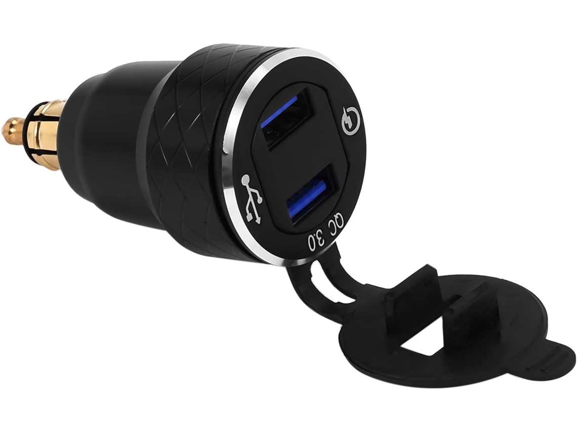 Cargador Usb Dual Alloy Charging 3.0 Para Voltímetro De Encendedor, Adaptador De Enchufe Din Qc3.0