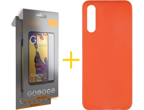 Carcasa + 2 Protectores de Pantalla Samsung A70 SKYHE Full Rojo