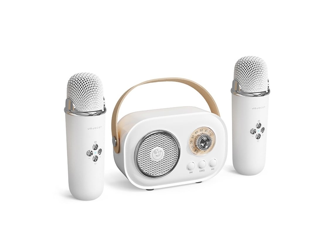 Mini máquina de karaoke para niños, altavoz Bluetooth portátil con 2 micrófonos inalámbricos, juguetes para niños y niñas, regalos C Chennnls