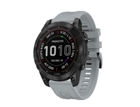 Correa de Silicona flexible con hebilla para Garmin Fenix 7/Fenix 6 Pro/5/Amazfit Falcon - canoso