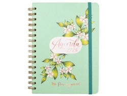 Agenda Finocam The Flower Journal A5 15,5 x 21,2 cm Verde 2026