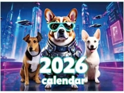 Calendario De Pared Para Perros 2026, Planificador Moderno De 12 Fechas Para Perros, Divertido Calendario