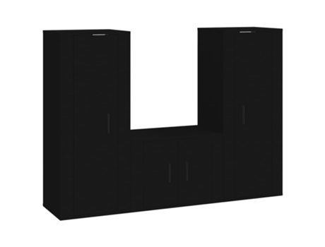 Conjunto 2 de muebles para TV VIDAXL madera contrachapada negro