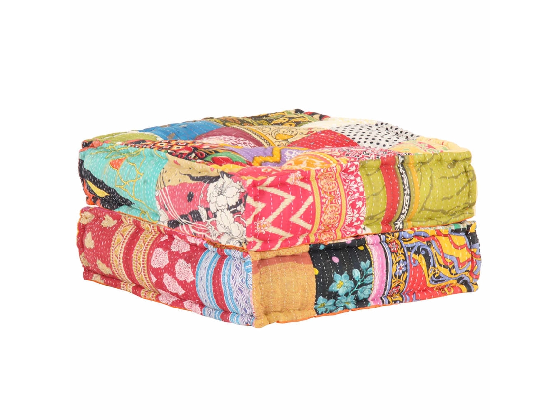 Puf de tela patchwork Lovely Home 60x70x36 cm