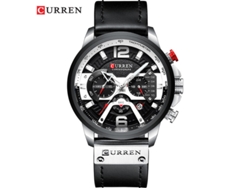 Reloj De Hombre (blanco Y Negro) Resistente Al Agua, Seis Manecillas, Multifuncional, Esfera Grande Y Elegante, Calendario.