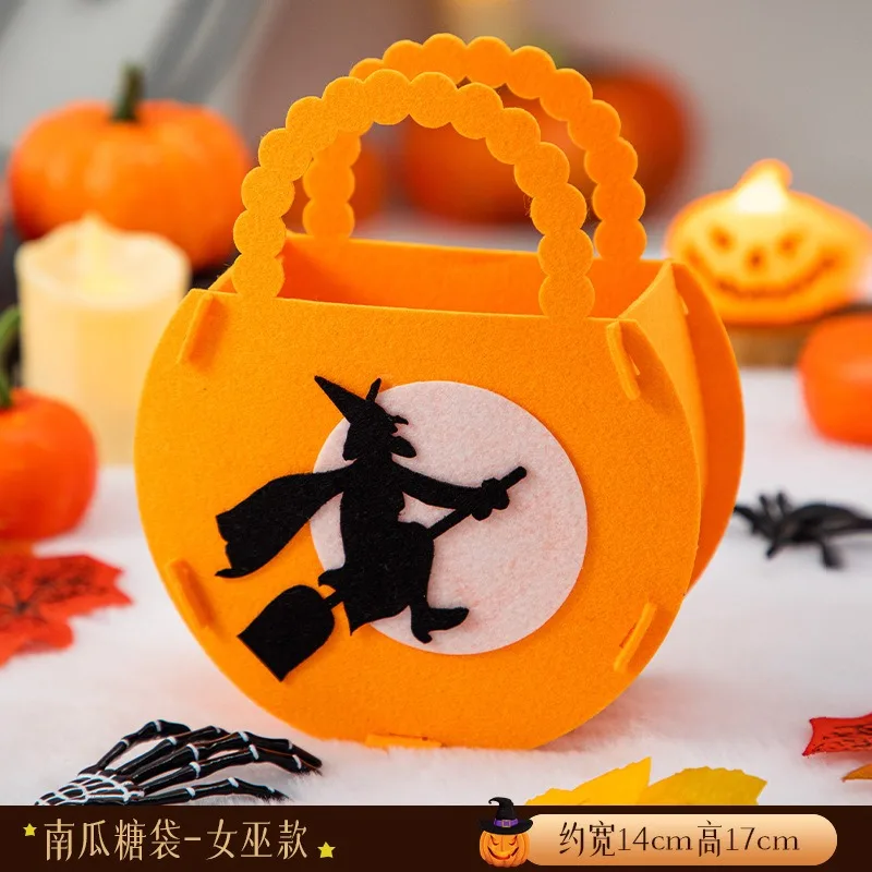 Bolsa de dulces de Halloween, calabaza, bruja, murciélago, fantasma, bolsa de regalo para fiestas infantiles, C Viewleaf