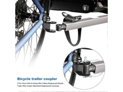 Engate de reboque para bicicleta Omni-2 Pieces Burley 12mm, compatível com freios a disco e reboques Instep.