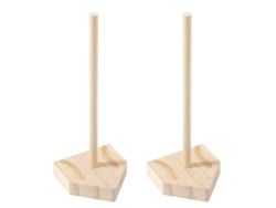 JILLIOPER Porta Anillos de Madera para Baseball, 2 Piezas, Soporte para Anillo de Softbol de 10 Pulgadas, Estante de Almacenamiento para Anillos, Regalo de Navi