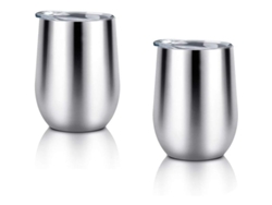 Copas De Vino Aisladas Con Tapa, 355 Ml, Acero Inoxidable, Doble Pared, Aislamiento Al Vacío.
