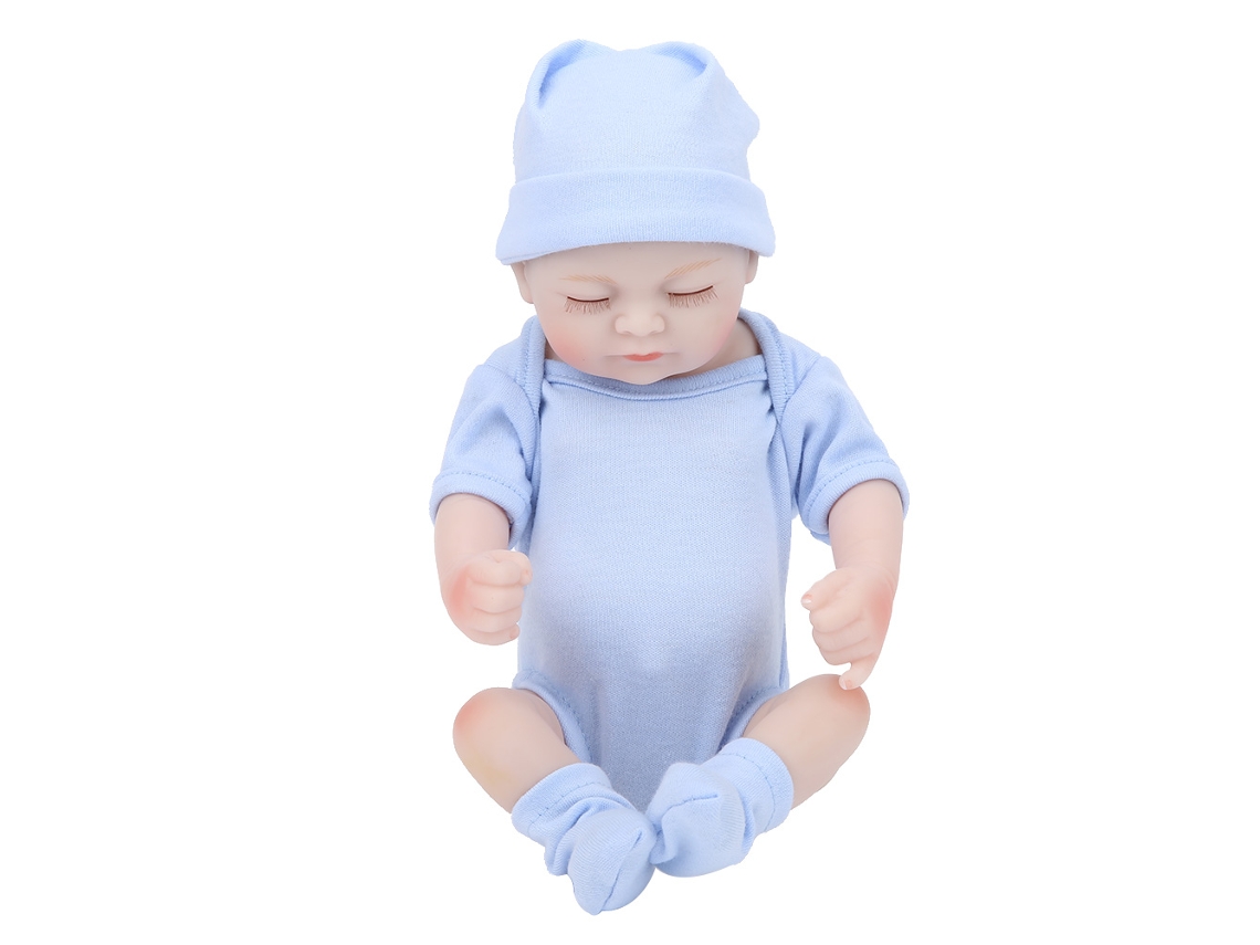 -muñeca Bebé De Silicona Simulada Realista 10 Pulgadas Ojos Cerrados Azul Juguete Regalo Niñas