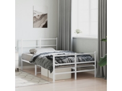Estructura Cama Sin Colchón Con Estribo Metal Blanco 120x190 Cm