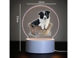 Lámpara de noche infantil recargable con diseño de Border Collie estilo manga/anime, ideal para la habitación de los niños. Rosewell