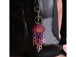 Llavero con borla de medusa, bonito colgante decorativo para bolso, llavero creativo hecho a mano con cuentas de Rosewell