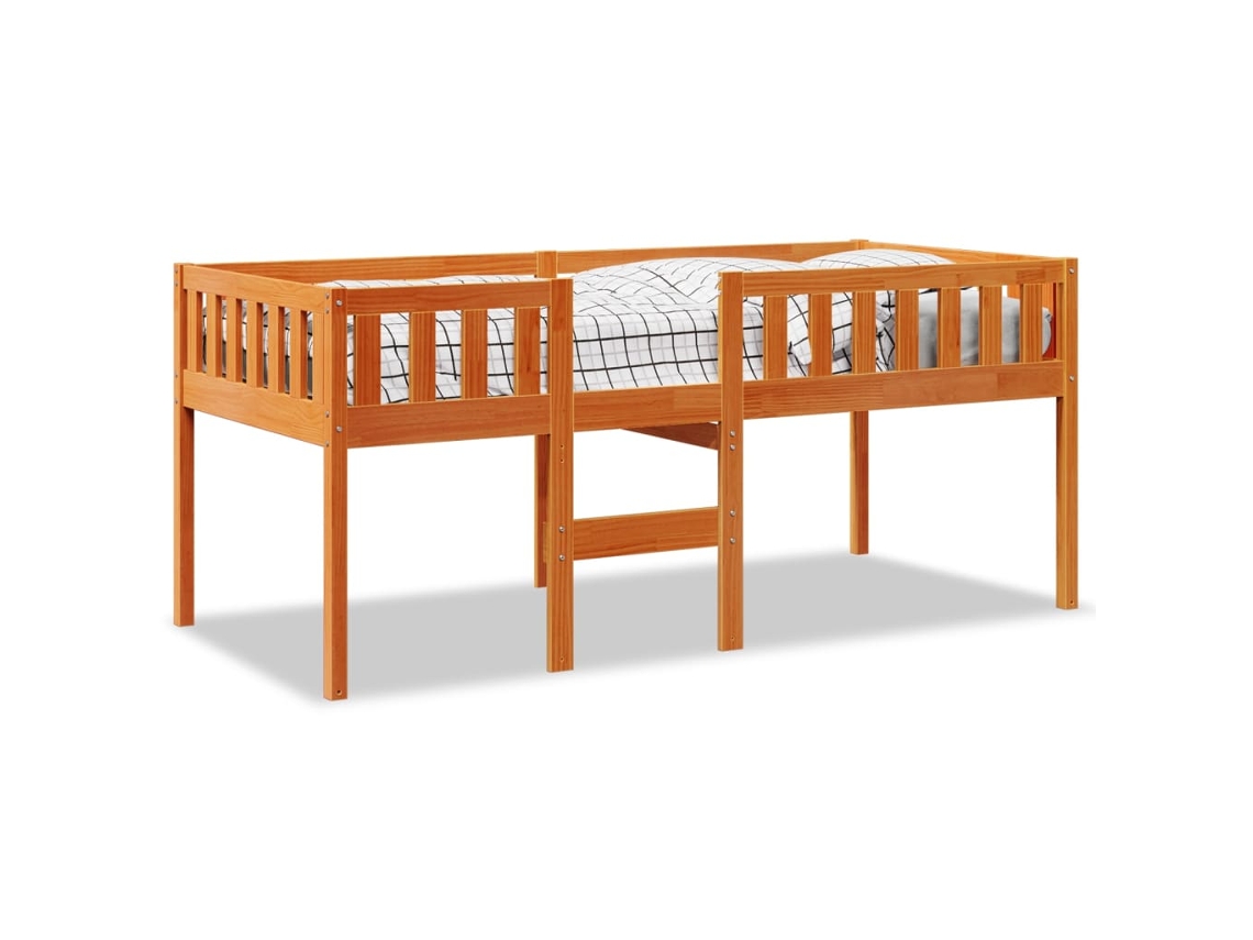 Cama Infantil Sin Colchón 90x200 cm Pino Macizo Marrón Miel Dkd Home Decor