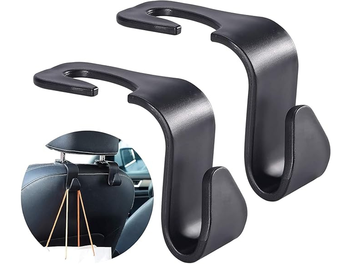 6 Ganchos Negros Para El Reposacabezas Del Asiento Trasero Del Coche, Almacenamiento Multifuncional.