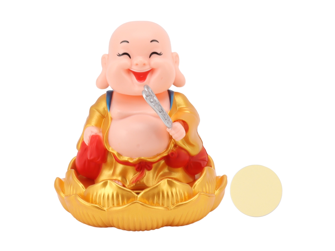 2026-ornamento De Coche Buda Maitreya Solar Con Cabeza Moviéndose Estatua De Buda Para Prosperidad Y Fortuna Ropa Dorada