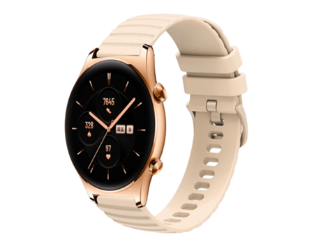 Correa de reloj inteligente para Honor Watch GS 3 22 mm Correa de reloj de silicona de color sólido con patrón de puntos ondulados (Beige)
