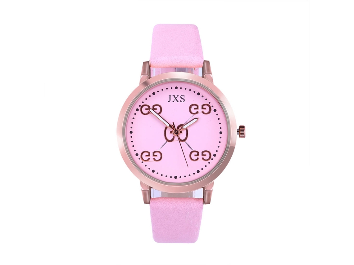 Reloj De Pulsera Analógico De Cuarzo Con Correa De Poliuretano, Estilo Moderno Y Sencillo (rosa)