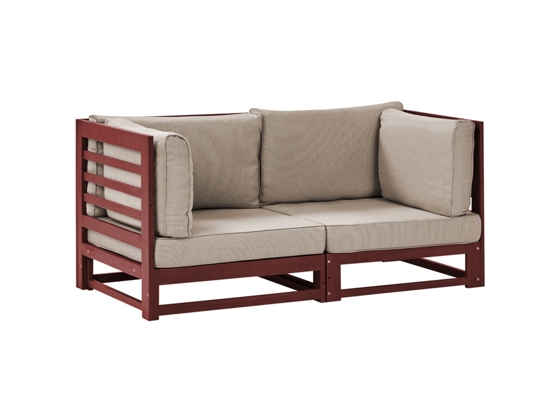 Sofá 2 Plazas BELIANI Trani (Rojo - 75 x 150 x 72 cm)