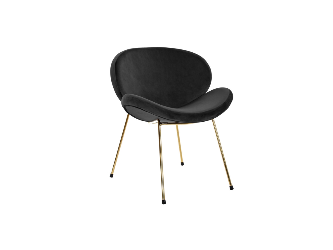 Silla Poliester Metal Terciopelo Negro 62x58x73cm
