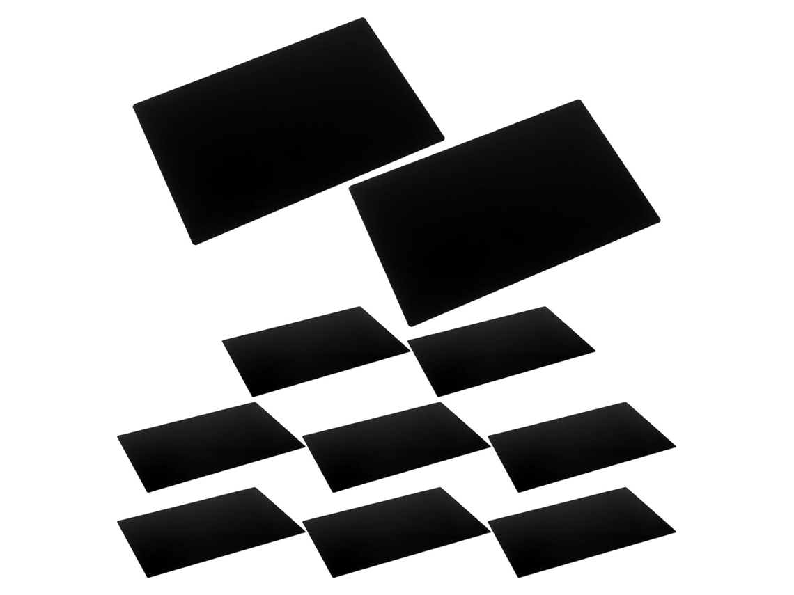 Paquete De 10 Placas De Identificación Negras De Aluminio Resistentes Con Acabado Liso.