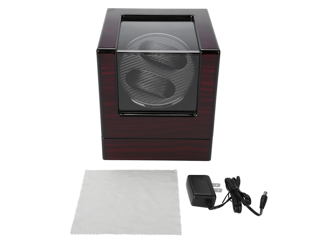 Reloj mecánico automático con caja y pantalla roja y negra