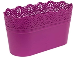 Maceta PROSPERPLAST Lace (Rosa - 28.5 x 13.5 x 15.5 cm)