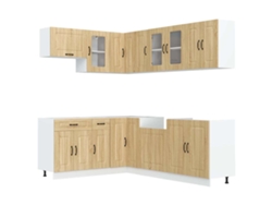 Conjunto 11 Mueble cocina Kalmar roble sonoma VIDAXLmadera contrachapada