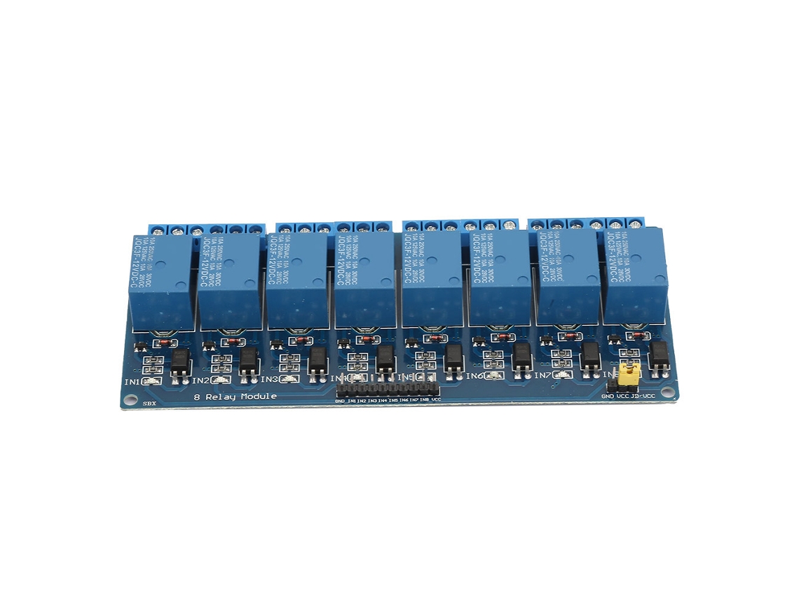Módulo De Relés De 8 Canales Con Aislamiento Por Optoacoplador, Control Plc, 12 V, Placa Azul.