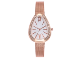 Reloj De Cuarzo Para Mujer Con Correa De Piel Sintética Y Diamantes De Imitación Vansvar Blanco