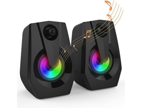 Altavoces Altavoces de ordenador estéreo 2,0 Usb altavoz Multimedia con Led/Control de volumen alimentado por Usb, Gaming Pc Laptop altavoz de escr...