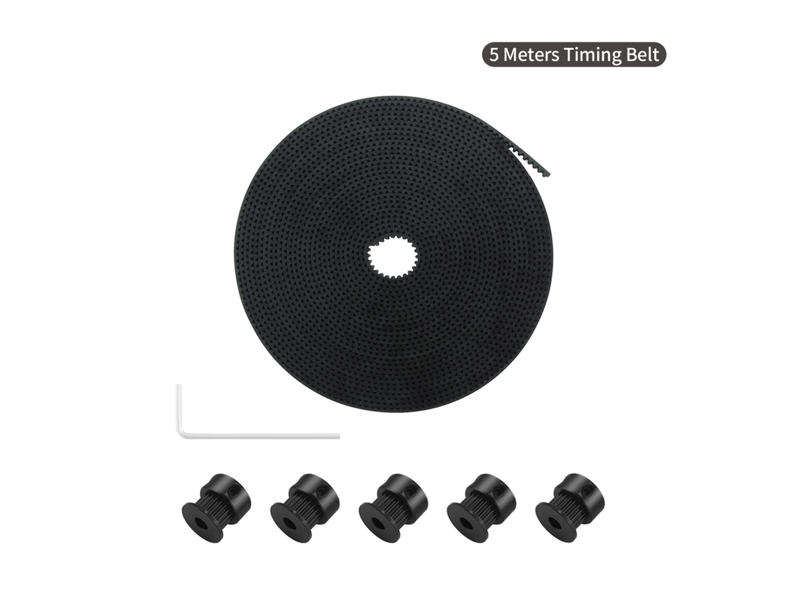 Correa De Distribución Gt2 De 5 M, 6 Mm De Ancho, Con 5 Poleas, 20 Dientes, Llave Allen De 5 Mm Para Impresora 3d.