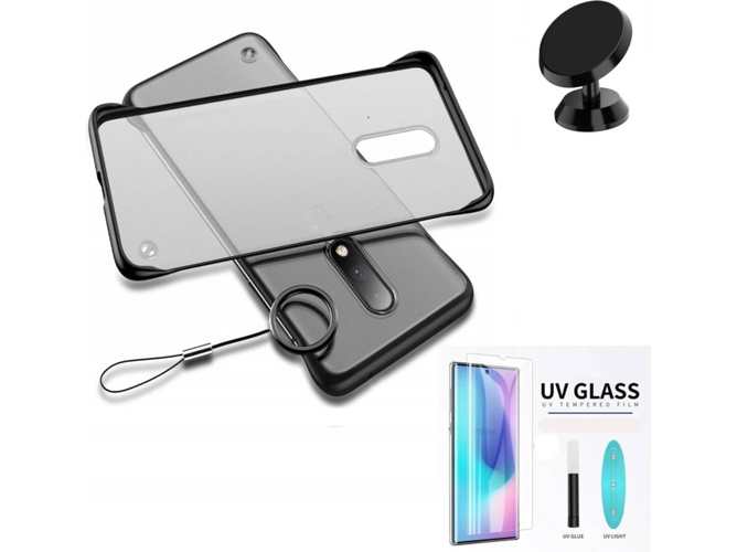 Kit Carcasa y Protector de Cristal Nano Curved UV Samsung Galaxy S10e Bumper Negro