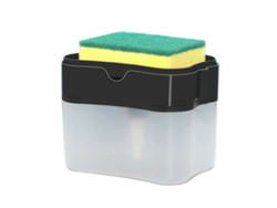 Dispensador De Jabón Líquido Para Platos De Plástico Resistente Con Gran Capacidad Y Almacenamiento Compacto Para La Cocina - Negro
