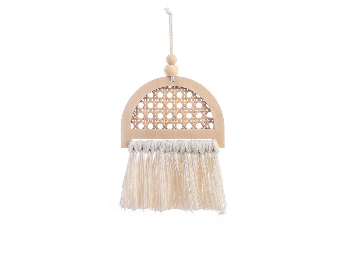 2026-31019-decoración De Pared Macramé Mini De Bambú Tejido A Mano, Ideal Para Apartamento Y Dormitorio