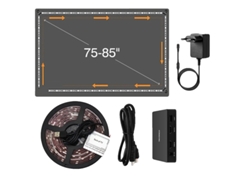 Iluminación ambiental LED RGB, compatible con 4K/60Hz, control por voz con Alexa y Google Assistant, enchufe UE OEM de 75-85 pulgadas