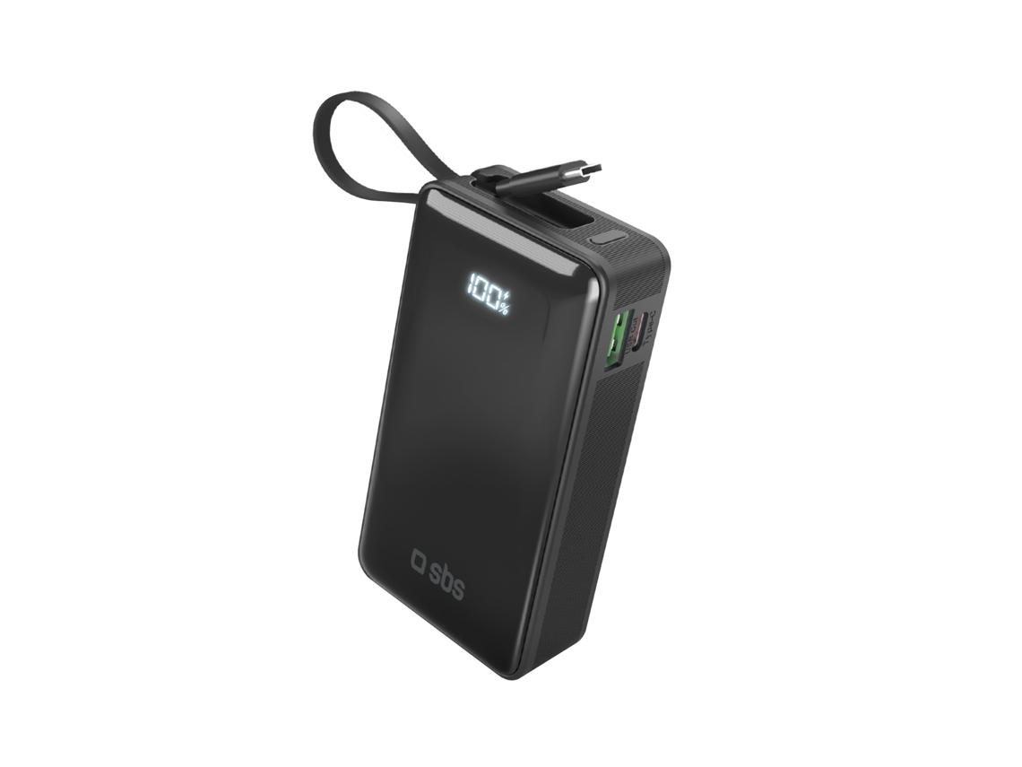 Powerbank SBS c22.5W con Carga Rápida (10000 mAh - Negro)