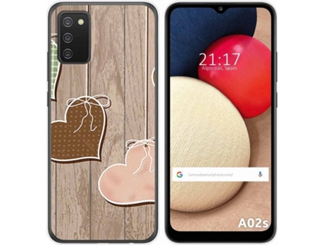 Carcasa Samsung Galaxy A02s TUMUNDOSMARTPHONE Corazones Madera Multicolor