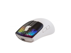 Ratón recargable Yizhood X5 de 3 modos PAW3212 con sensor óptico, inalámbrico, RGB, para juegos, batería, para deportes electrónicos, negro y blanco