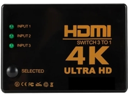 Conmutador Compatible Con 4k, 3 Entradas, 1 Salida, Cable De Vídeo Hd 1080p
