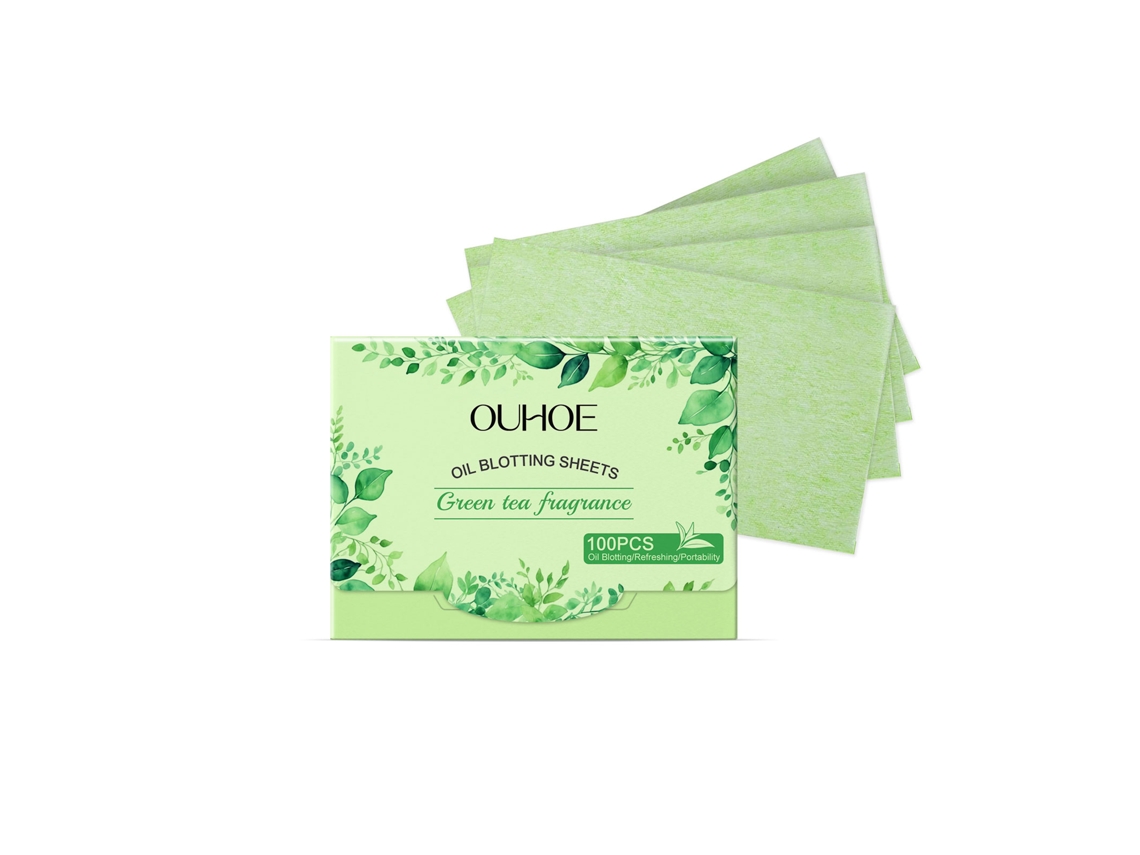 Papel absorbente de aceite con té verde fresco
