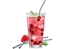 Set Cepillo y 4 Pajitas de Acero TESCOMA Mydrink (Gris - Acero Inoxidable)