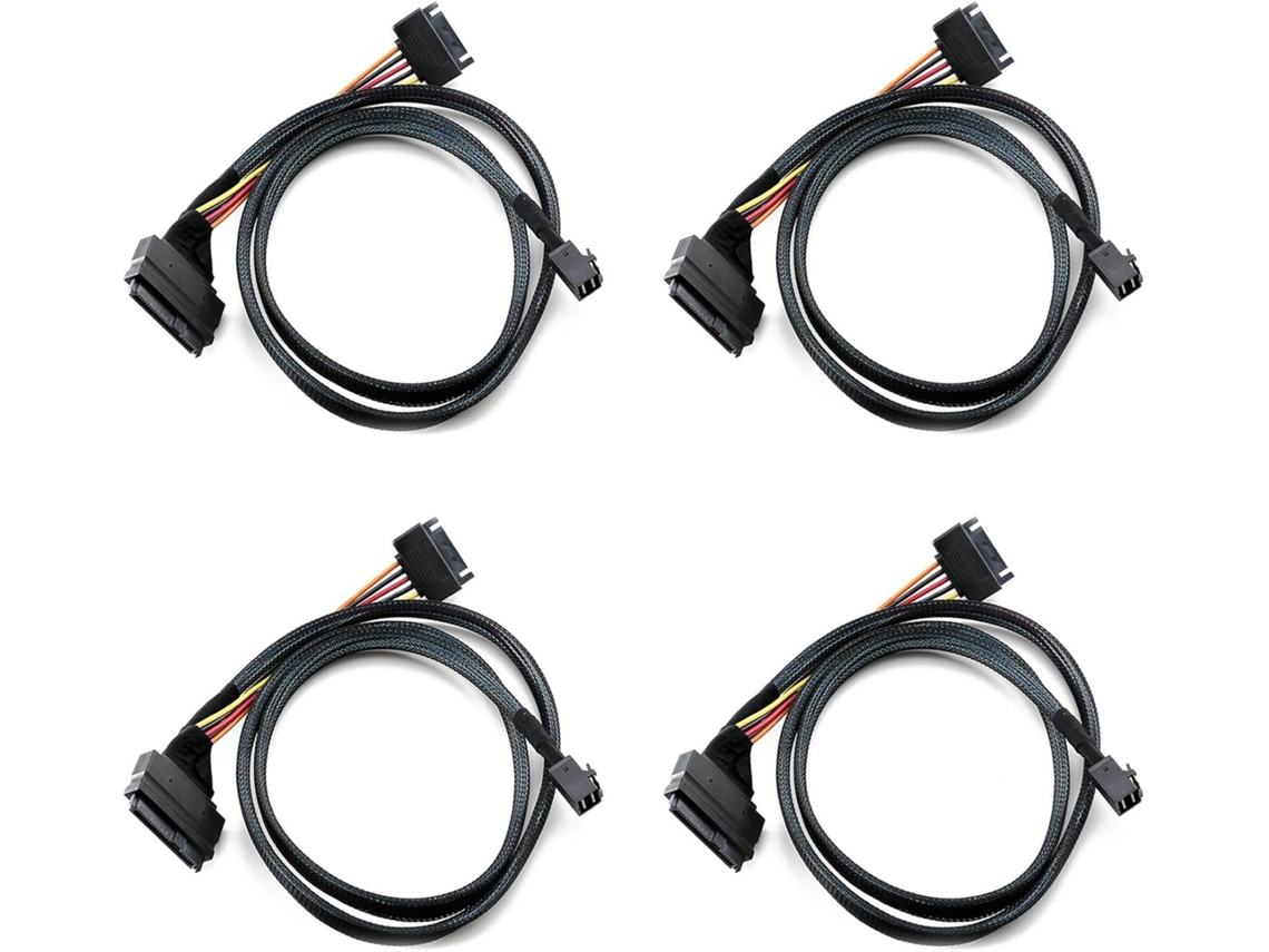 Cable Integrado 4x 12g Mini Sas Hd A U.2 36p Sff-8643-8639 Con Conector De Alimentación Sata De 15 Pines.