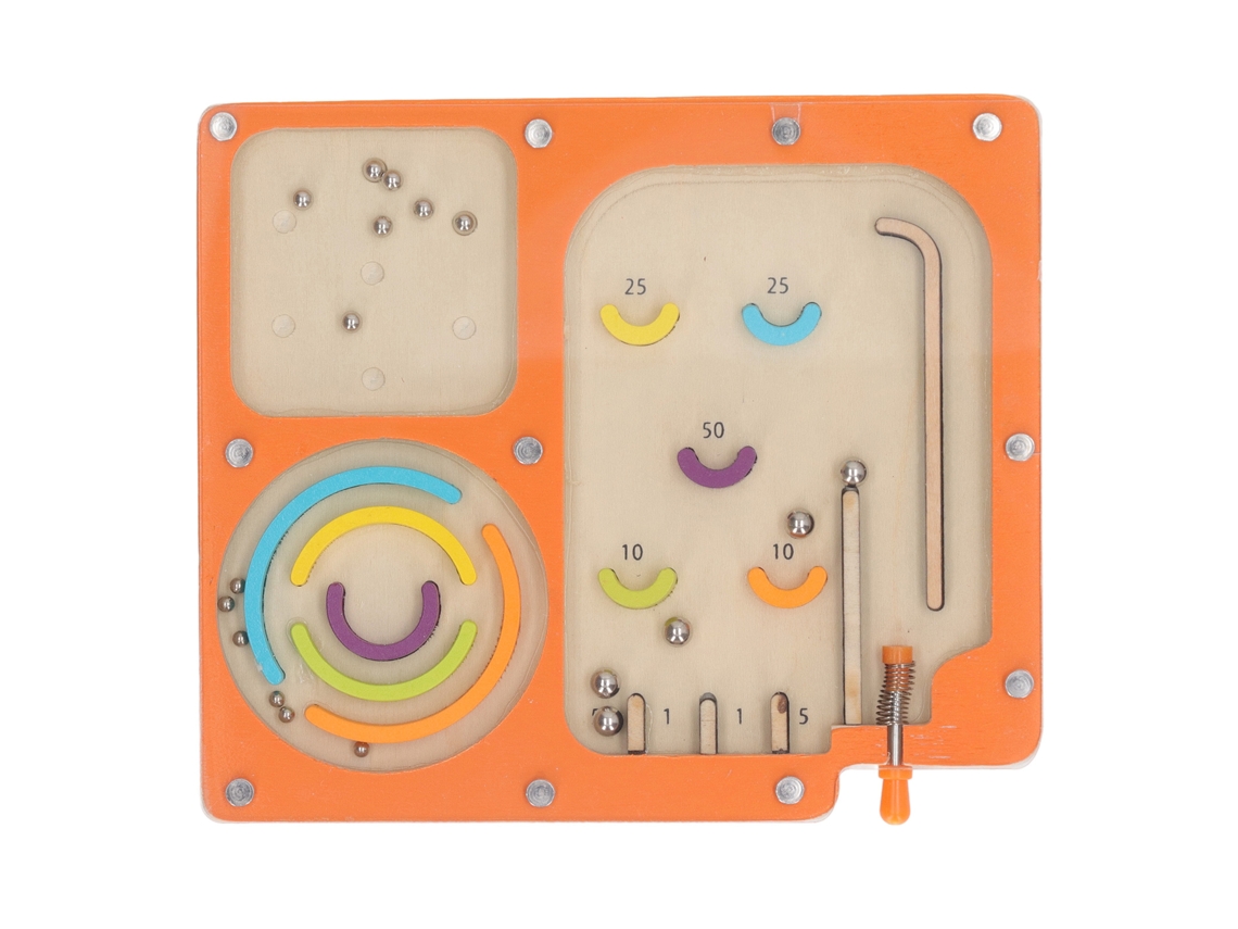 Brinquedo Labirinto Pinball Portátil Infantil Madeira Desenvolvimento Habilidades Motoras Fina Seguro