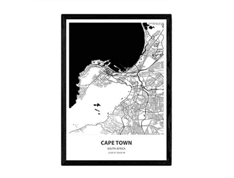 Poster NACNIC Mapa de Cape Town Sudáfrica (A3)